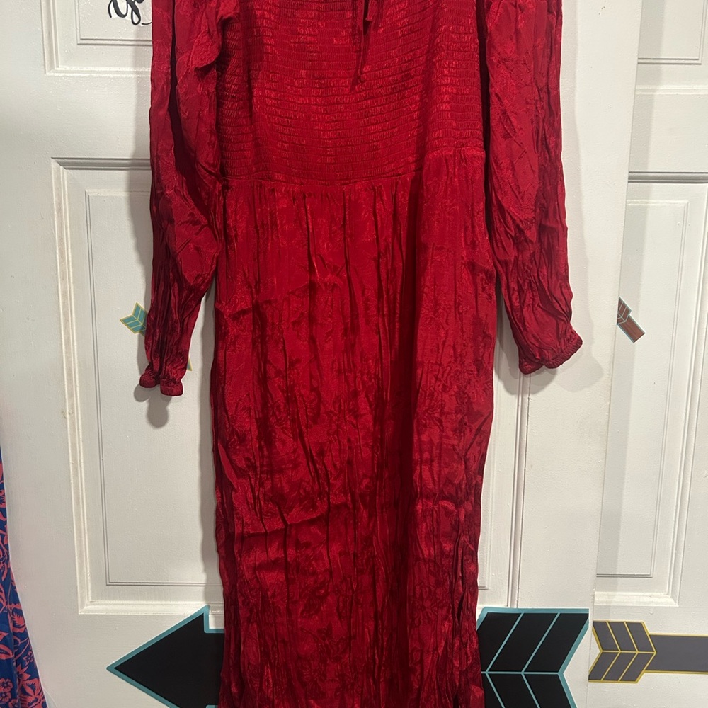Maurices Elegant Red Long Sleeve Dress